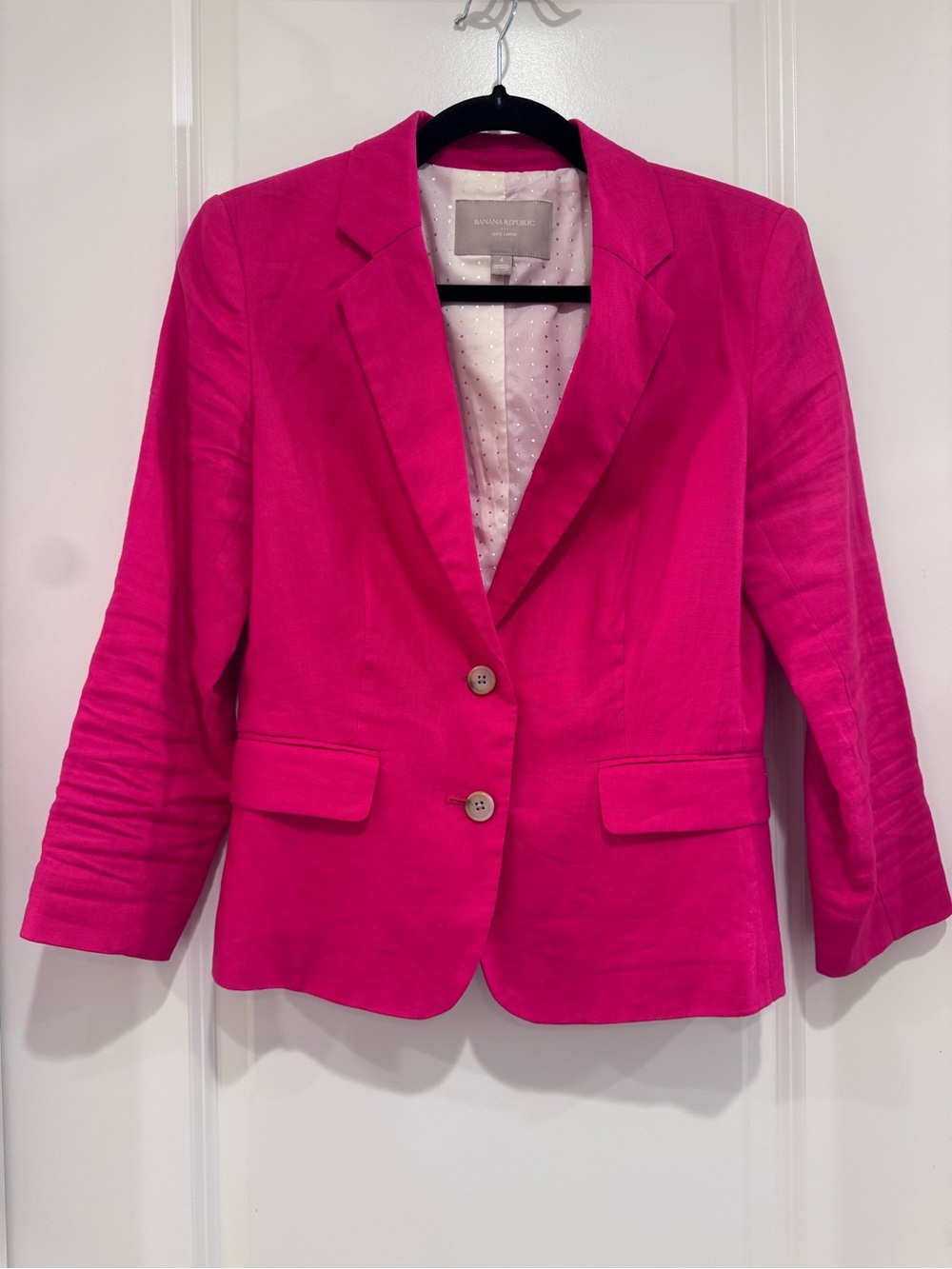 Banana Republic Hot Pink Tailored Two-Button Blazer